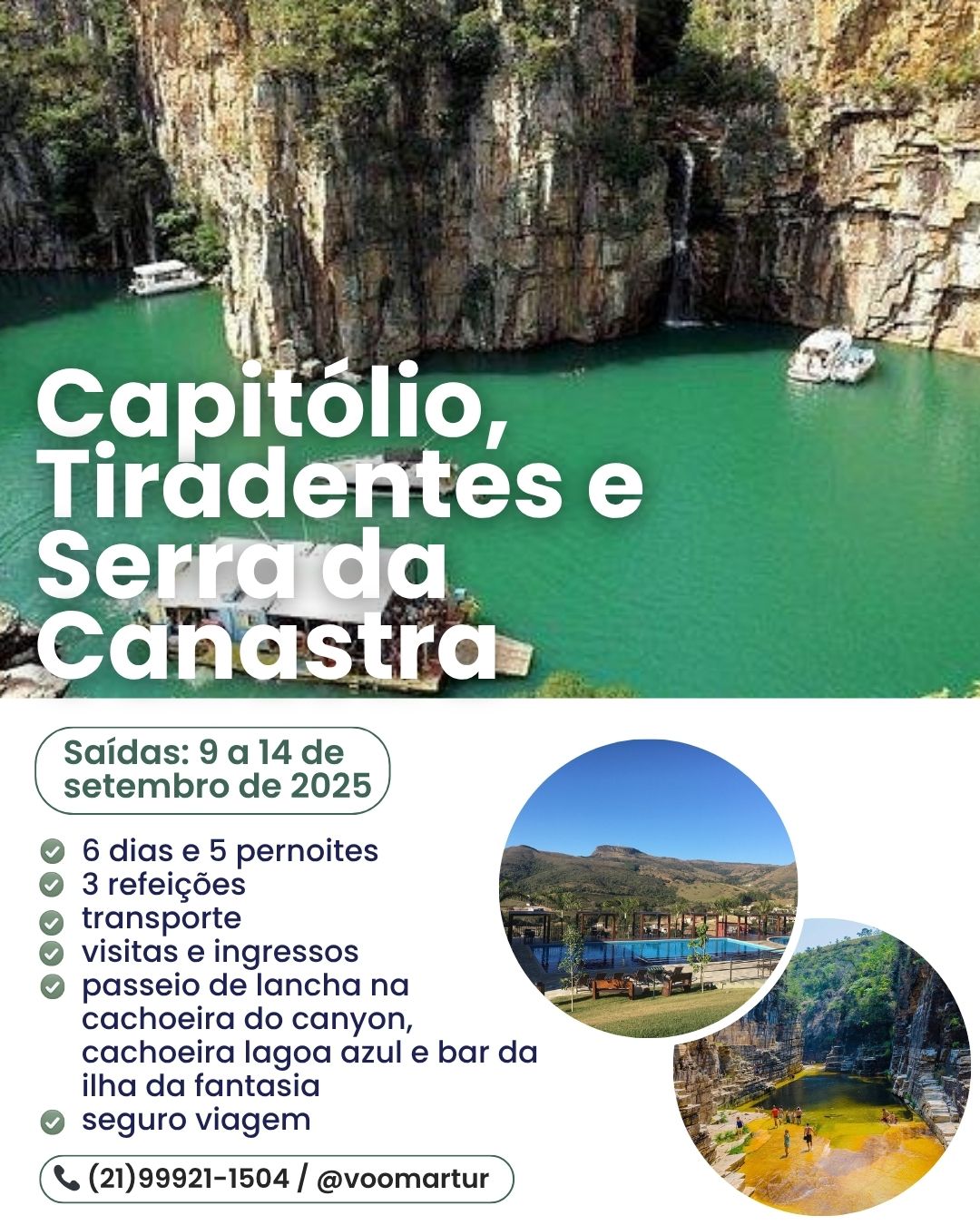 Capitólio, Tiradentes e Serra da Canastra - 09 a 14 de Setembro de 2025