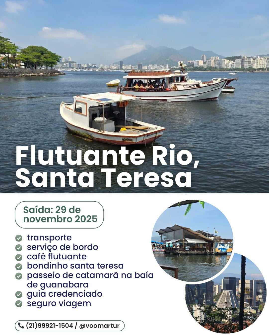 Café Flutuante + Baía de Gianabara + Bondinho de Santa Teresa - 10 Janeiro 2026