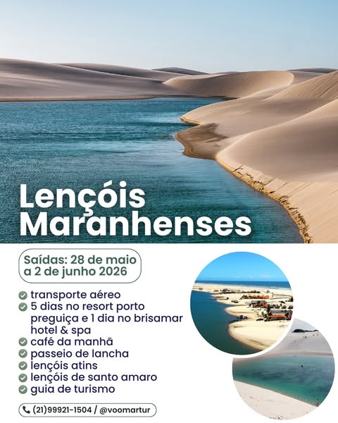 Lençóis Maranhenses - 28 Maio a 02 Junho 2026
