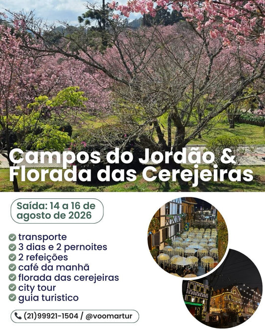 Campos do Jordão & Florada das Cerejeiras - 14 a 16 de Agosto 2026