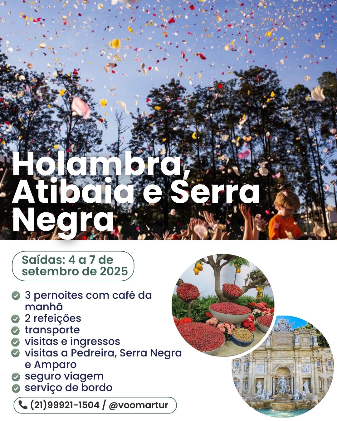 Expoflora, Flores e Morangos, Serra Negra e Pedreira - 04 a 07 Setembro 2025