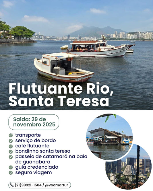 Café Flutuante + Baía de Gianabara + Bondinho de Santa Teresa - 10 Janeiro 2026